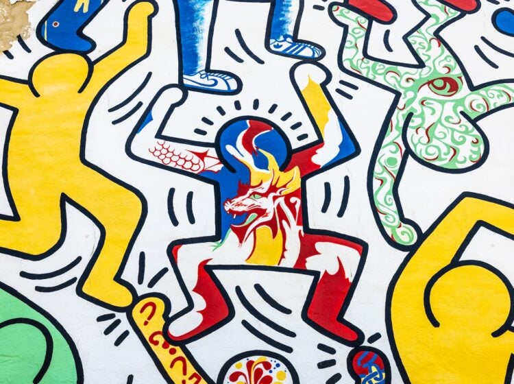 07 01 2026 k paynter we the youth mural-3 A close up of the ''We the Youth'' mural by artist Keith Haring in South Philly's Point Breeze neighborhood