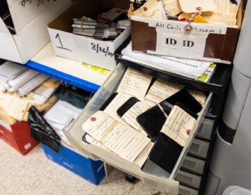 07 15 2026 k paynter SEPTA lost and found-7 A bin of cell phones found on SEPTA Regional Rail
