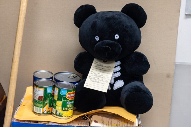 A teddy bear that was left behind on SEPTA Regional Rail