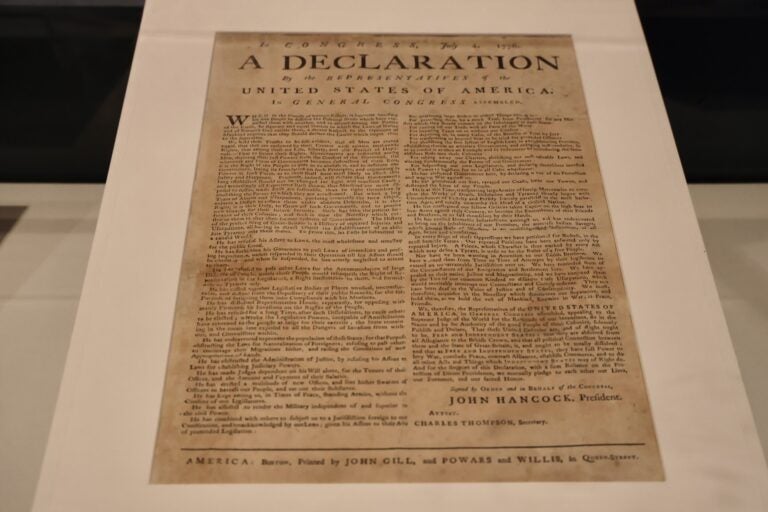 This broadside of the Declaration of Independence was printed in Boston Massachusetts