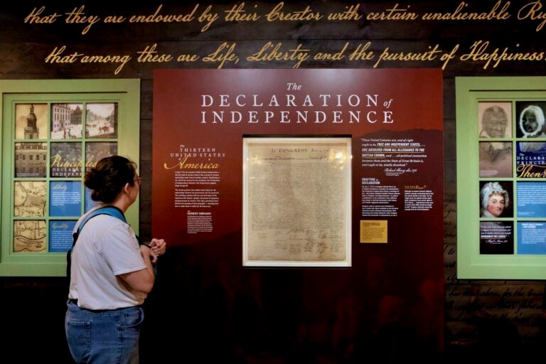 At the National Constitution Center, an 1833 copy of the Declaration of Independence