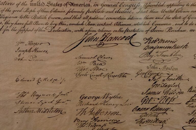 Peter Force's 1833 copy of the Declaration of Independence