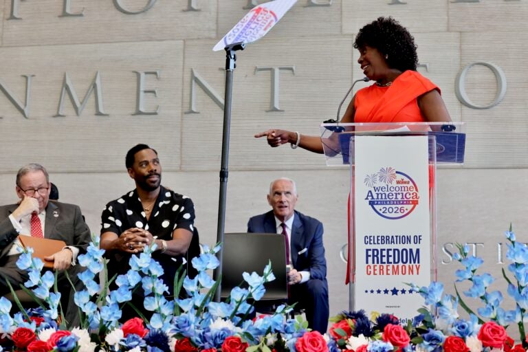 Philadelphia Mayor Cherelle Parker introduces actor and playwright Colman Domingo