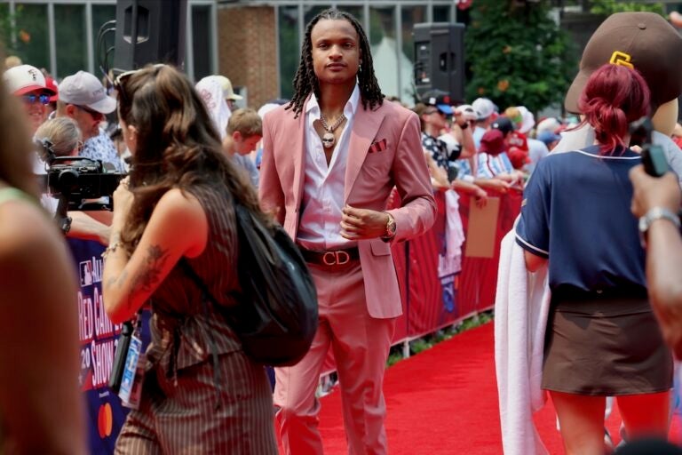 CJ Abrams at the 2026 All-Star Red Carpet Show on Independence Mall