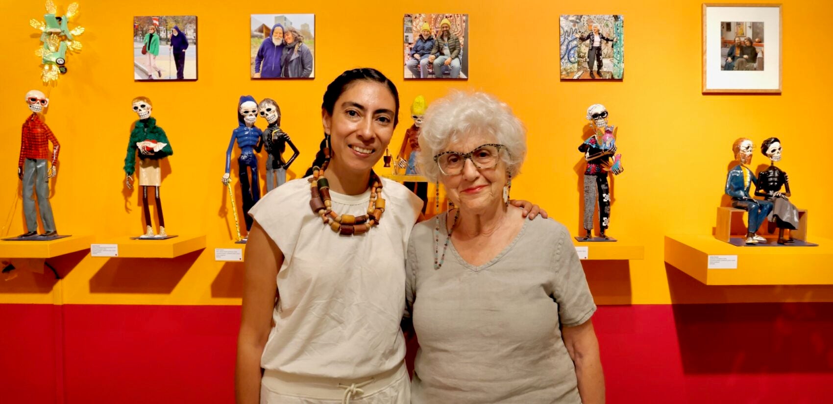 Ivette Chaires (left) and Julia Zagar mark the opening of ''Living Through Death''