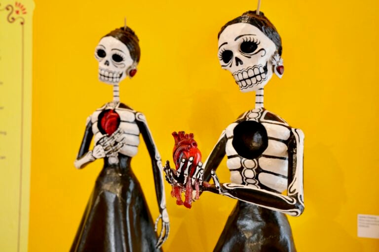 A pair of sculptures titled ''Self Love and Love Lost''