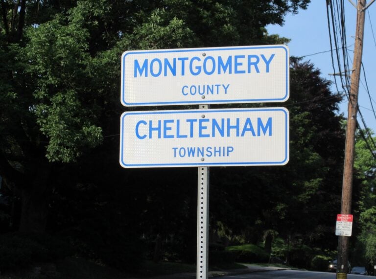 Cheltenham Township sign on the side of the road.