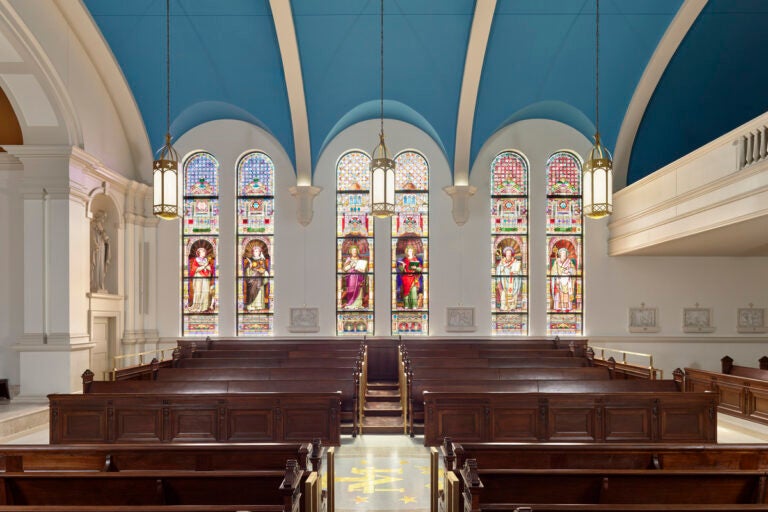 The inside of Immaculate Conception Chapel