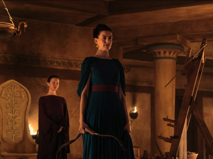 Anne Hathaway and Mia Goth in The Odyssey