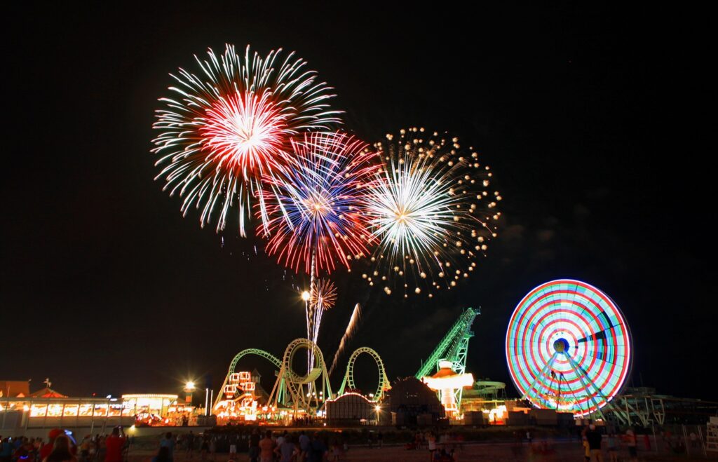 Fireworks over the boardwalk
