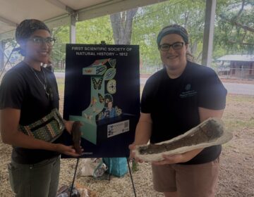 academy-natural-sciences-bp-073126 Artist Ibi Padrón Venegas (left) & Academy of Natural Science at Drexel University's STEM & Outreach Coordinator's Amber Redfield