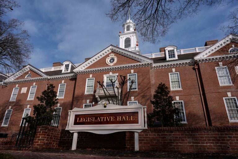 The Delaware Legislative Hall, the state capitol building of Delaware, is seen in Dover, Del., Tuesday, Dec. 17, 2024. (AP Photo/Carolyn Kaster)
