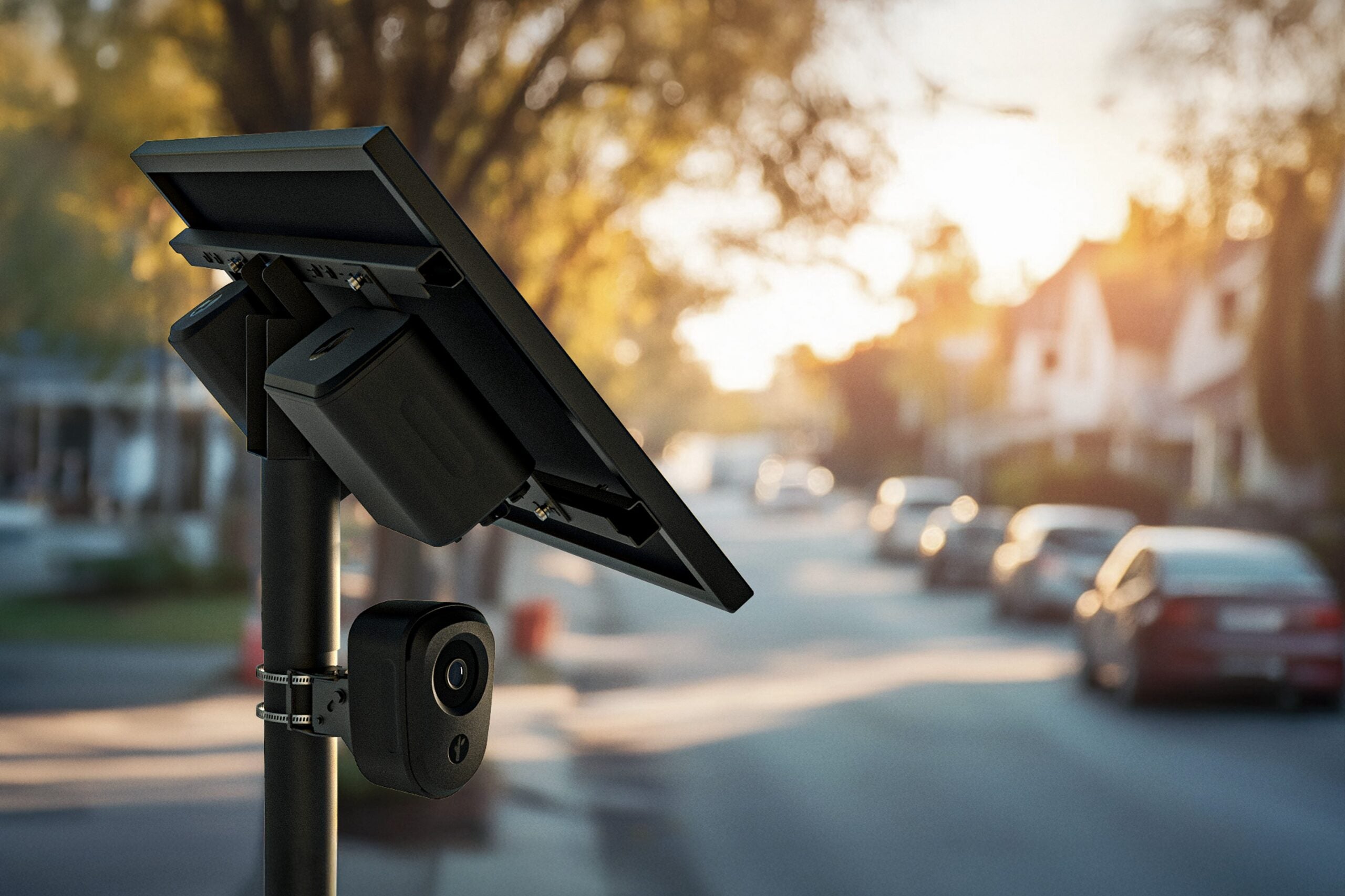 a photo of a Flock license plate reader