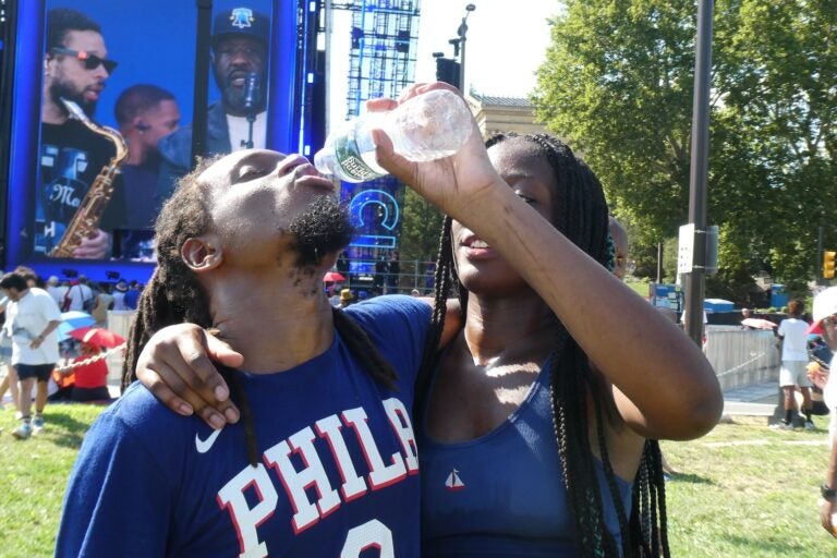 Sterling Sydney and Yleana Jackson both made sure to stay hydrated