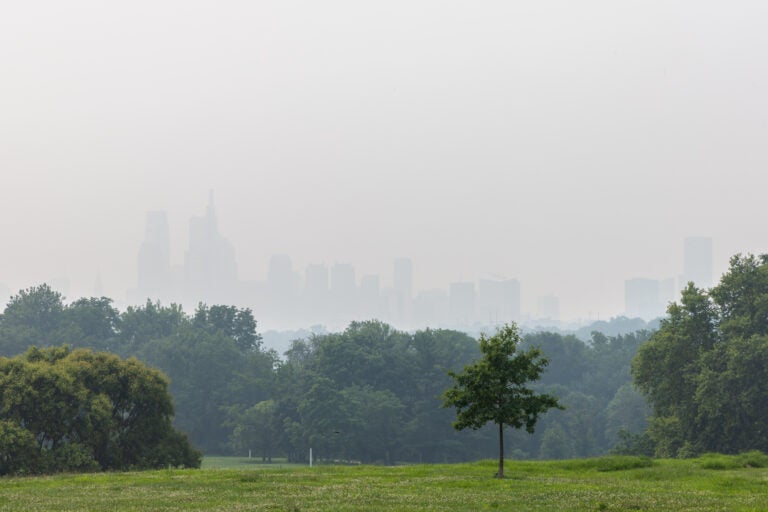 Philly’s skyline was barely visible due to wildfire smoke