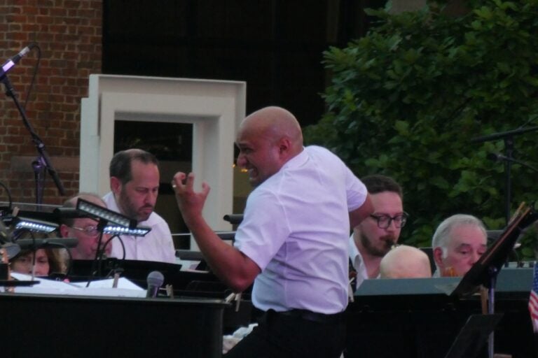 The Philly Pops Orchestra performs during a heat wave