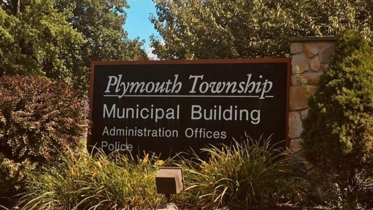 a sign for the Plymouth Township Municipal Building