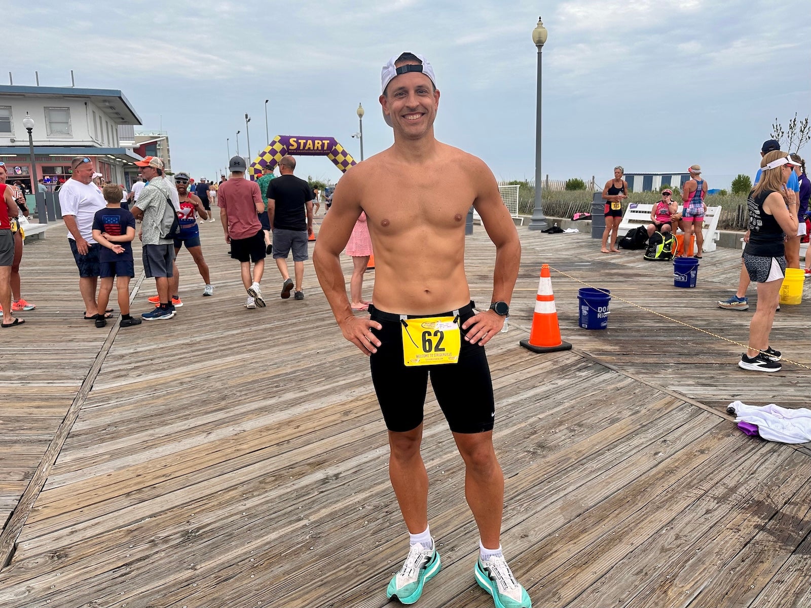 Chris Graham poses for a photo after a biathlon in Rehoboth, Delaware
