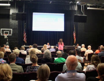 sunoco-pipeline-leak-cleanup-1 Residents are in the audience for the town hall meeting.