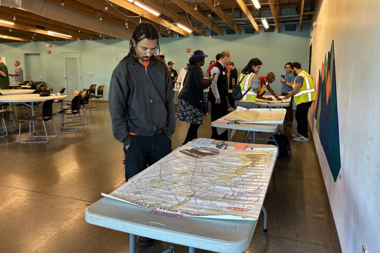 Looking at the map.