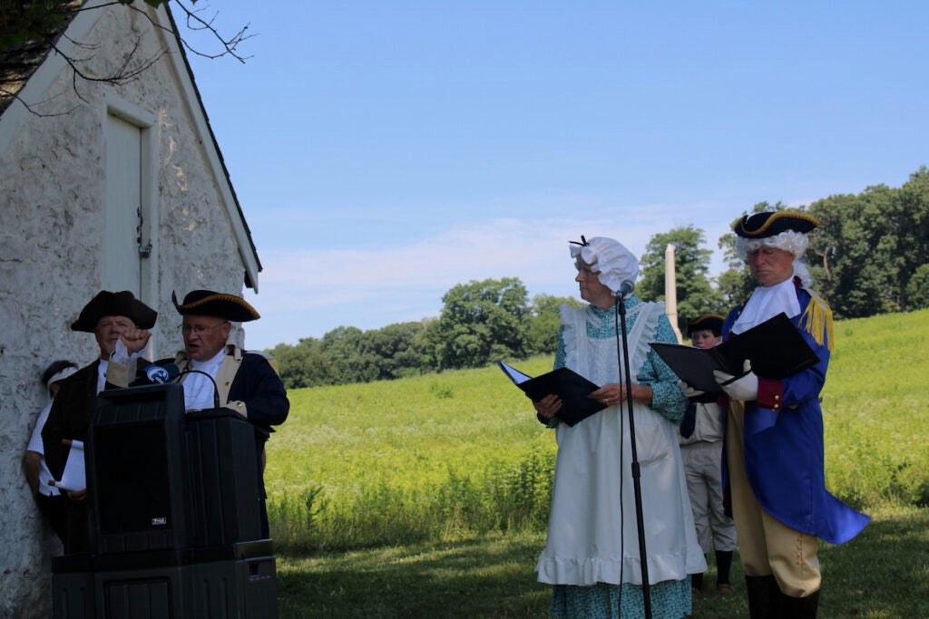 Reenactors read the Declaration of Independence at Valley Forge National Historical Park