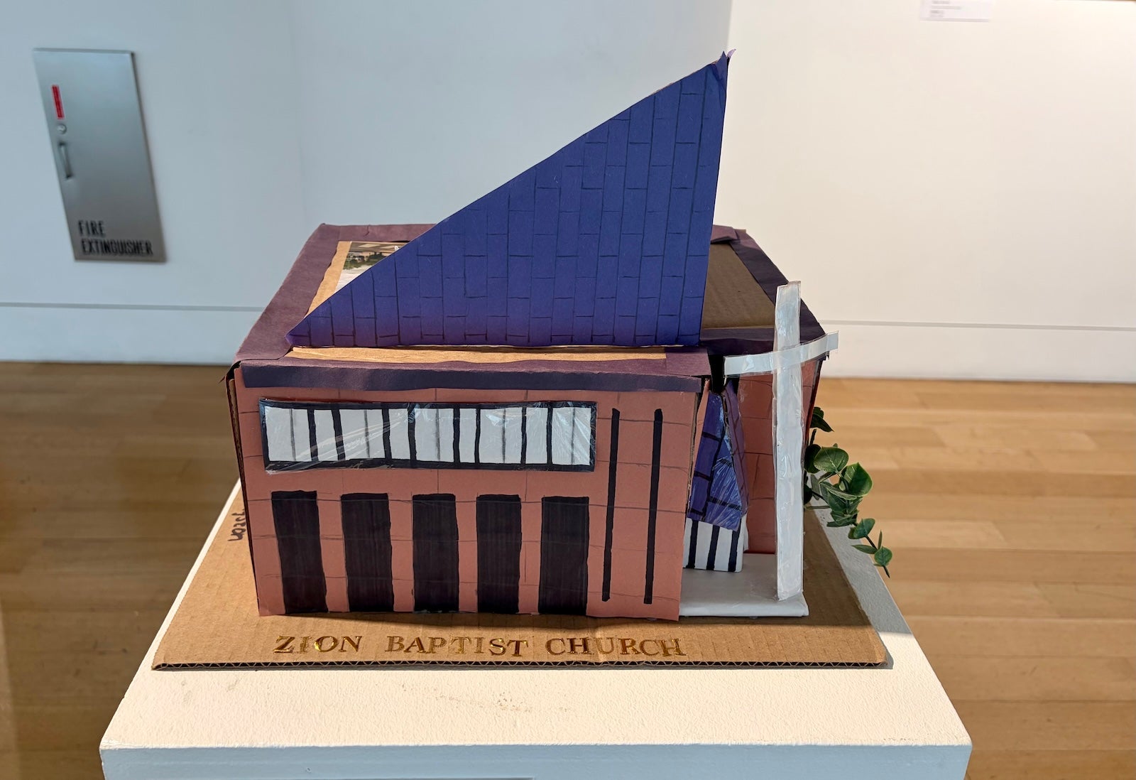 A cardboard model of the Zion Baptist Church in North Philadelphia, made by a fifth grader as part of the ''Fresh Perspectives'' exhibit at the Pennsylvania Academy of Fine Arts