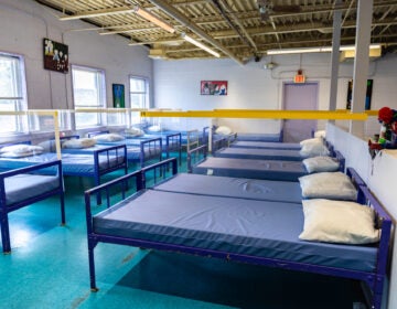 Shelter beds at the Rescue Mission of Trenton, N.J. (Kimberly Paynter/WHYY) Shelter beds at the Rescue Mission of Trenton