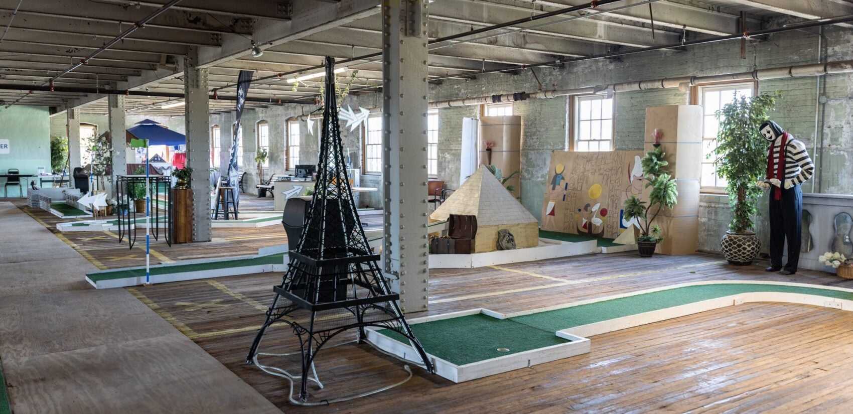 A miniature golf course