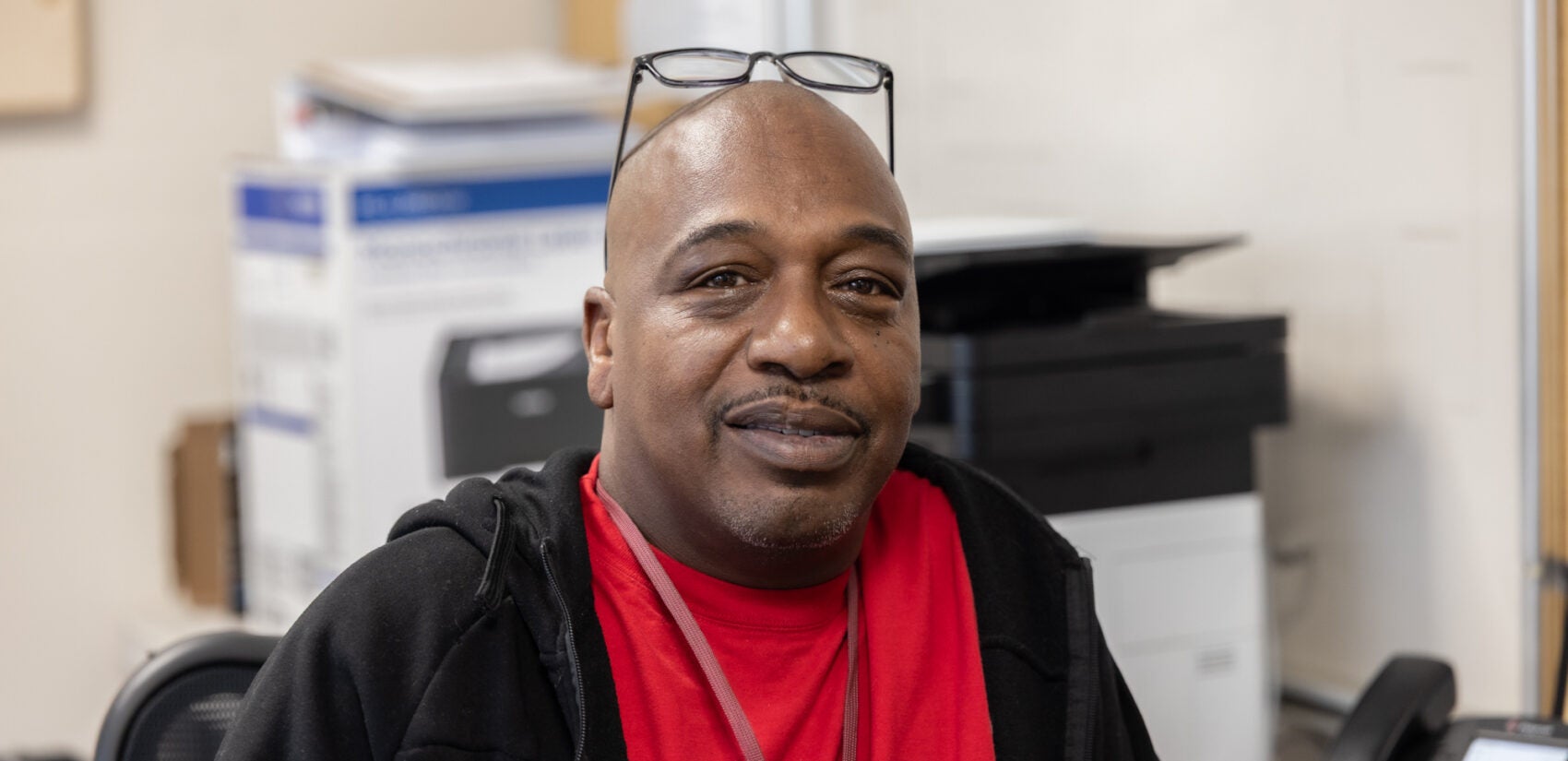 DeShawn Spears smiles
