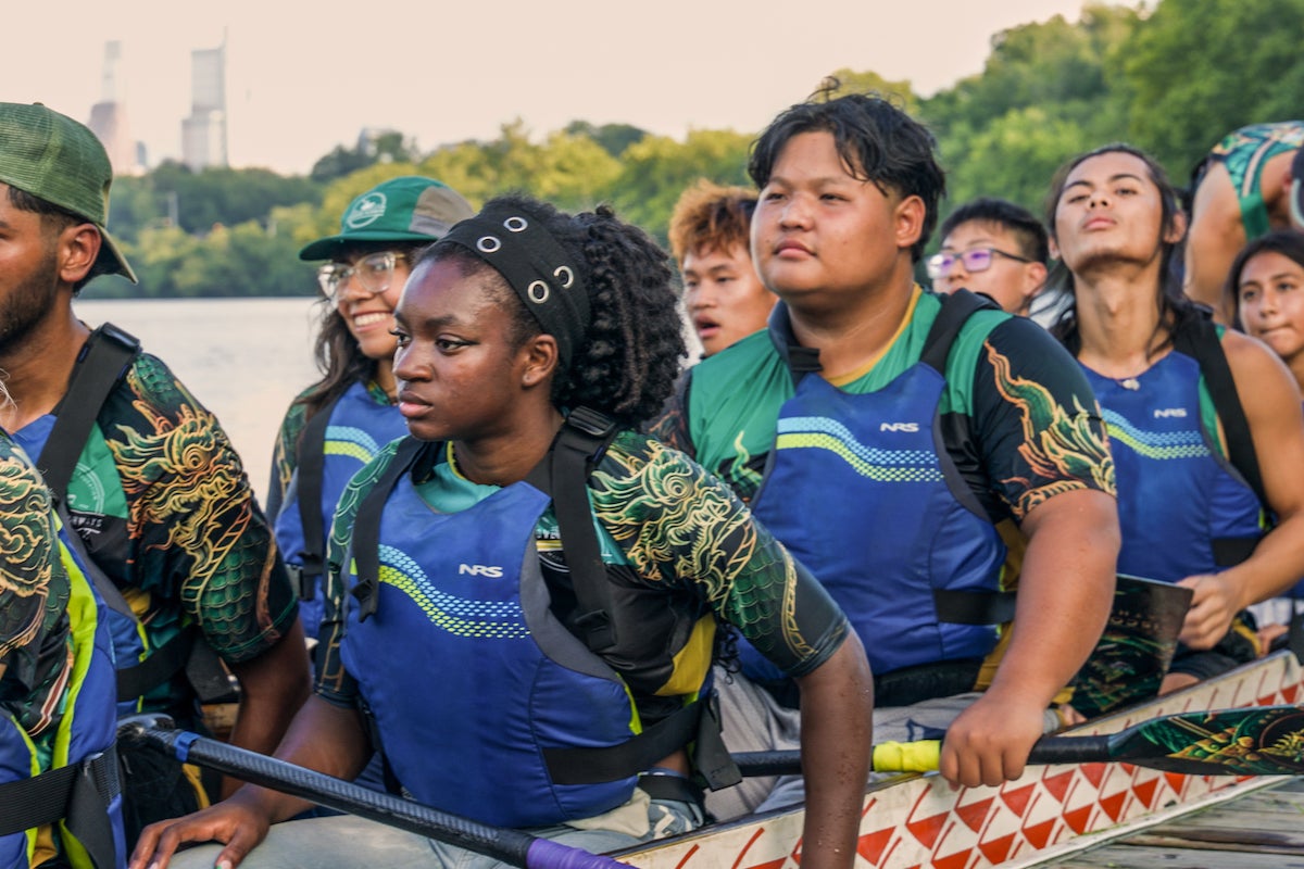 Discovery Pathways dragon boat team training