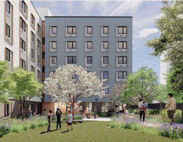 11th-Berks-apartment-building-rendering-courtyard a graphic rendering of the apartment building