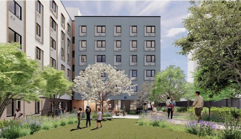 a graphic rendering of the apartment building