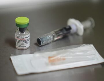 A vial of the measles, mumps and rubella (MMR) vaccine is pictured at International Community Health Services, Wednesday, Sept. 10, 2025, in Seattle. (AP Photo/Lindsey Wasson)