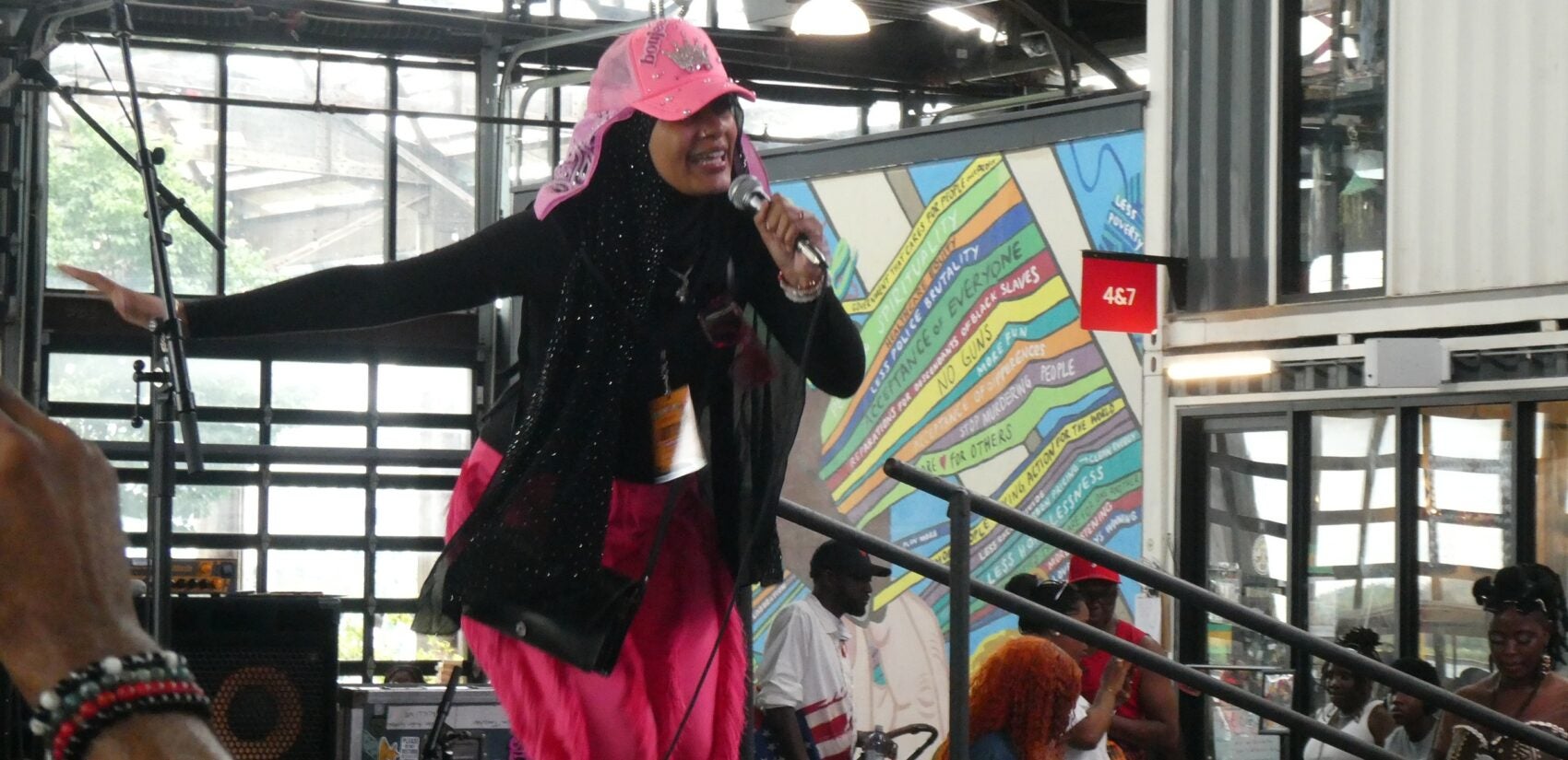 A performer onstage