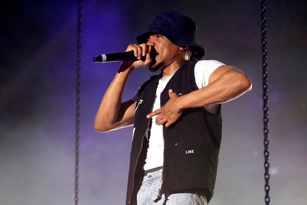 Chance The Rapper performs on stage