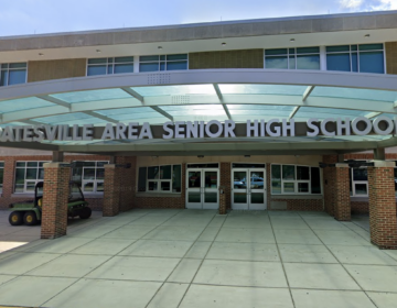 coatesville-area-senior-high-school-2026-08-27-1 The entrance to the high school in Coatesville.