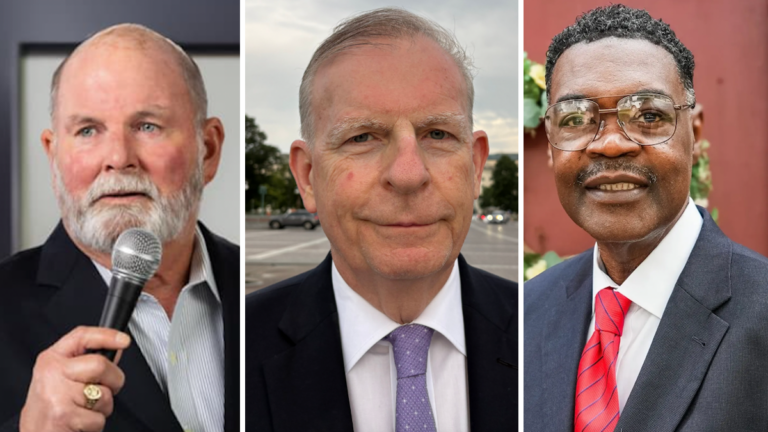From left to right: Headshots of Republicans John Whalen III, Joe Arminio and Earl Cooper
