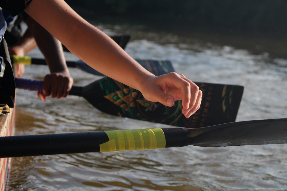 Discovery Pathways Youth Dragon Boat team at a practice