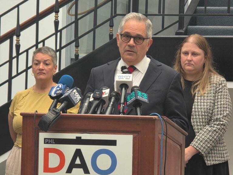 Larry Krasner speaks Tuesday, Aug. 4