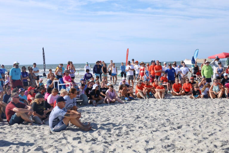 People gathered on the beach