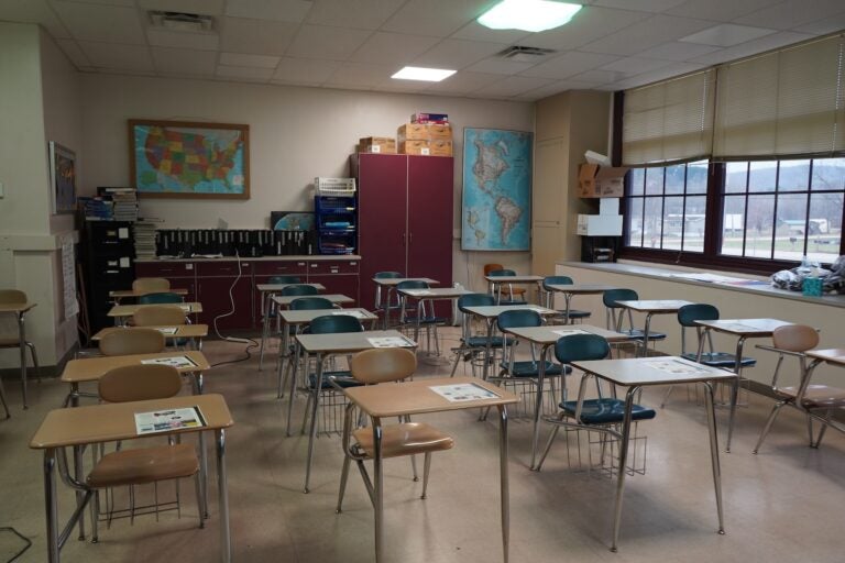An empty classroom at Otto-Eldred Jr./Sr. High School