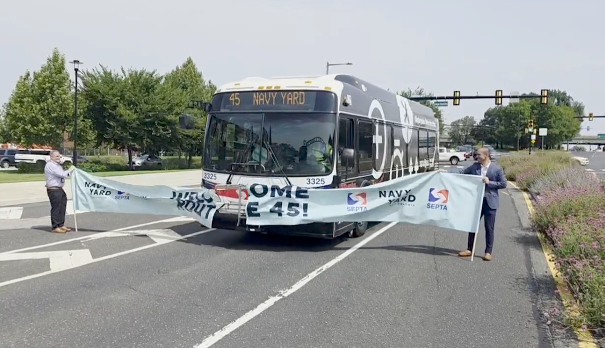 SEPTA’s Route 45 bus will now serve Philadelphia’s Navy Yard