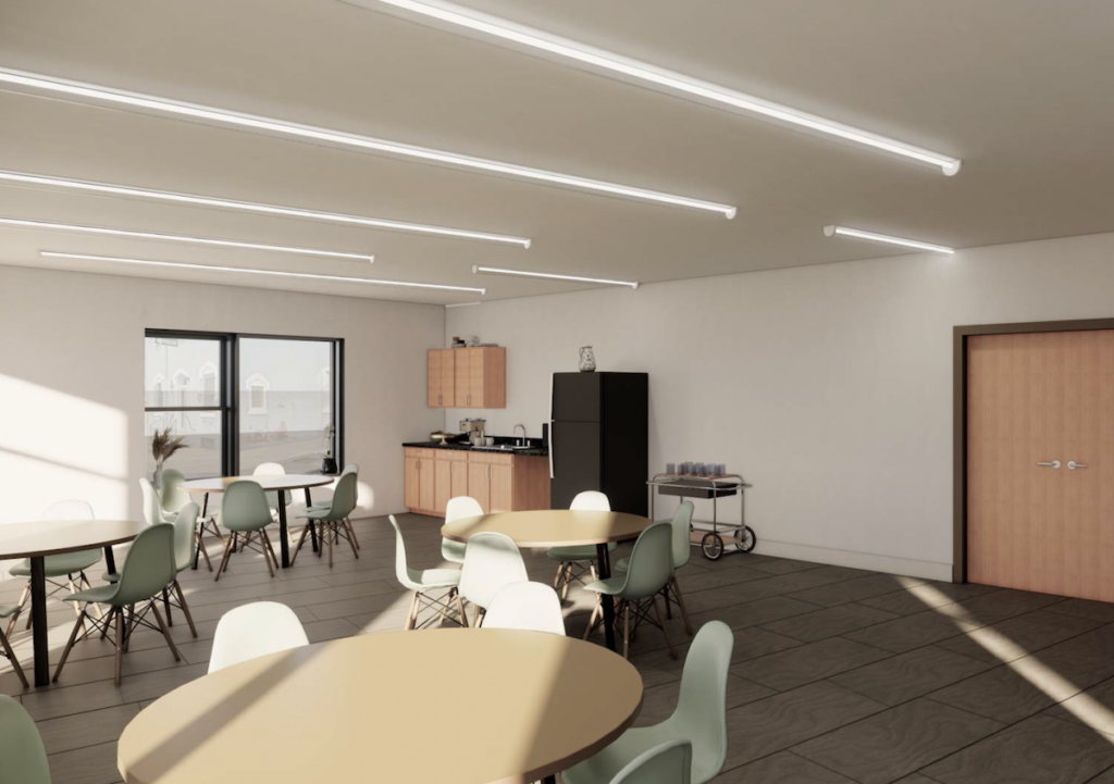 Inside the apartment building