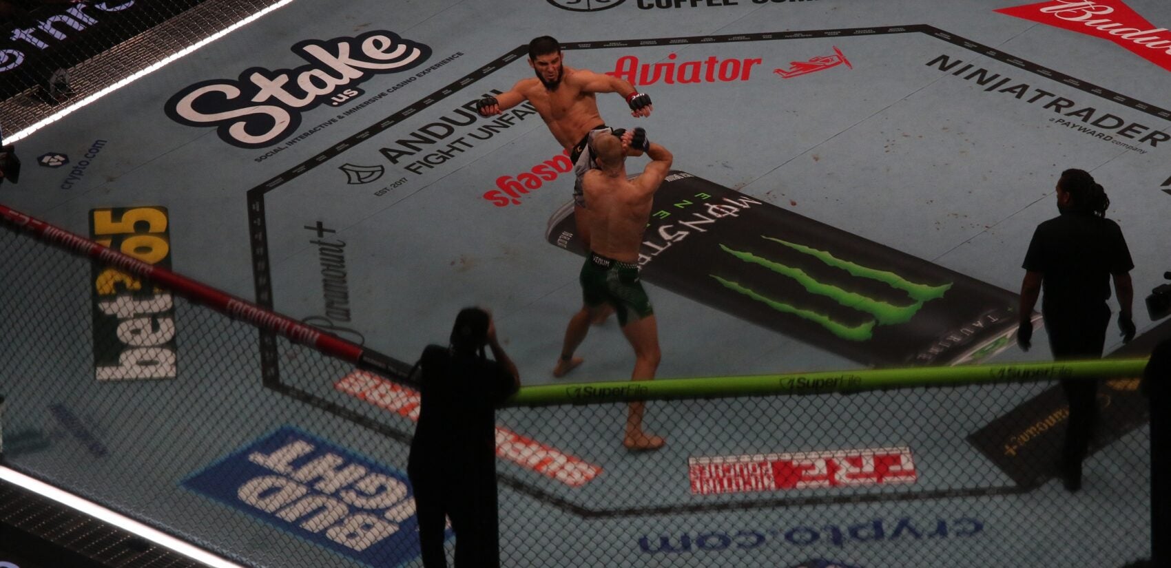 Islam Makhachev and Ian Machado Garry fighting