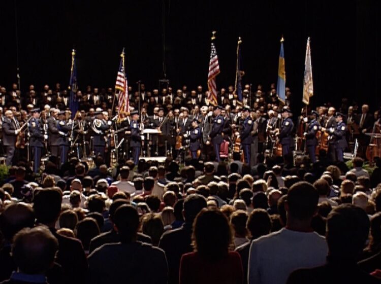 Philadelphia Orchestra on stage at Mann Center in September 2001