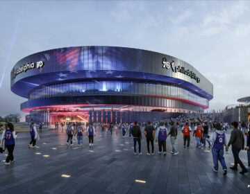 south-philadelphia-arena-rendering-090826-01 A rendering shows the design of the proposed new 76ers and Flyers arena in the South Philadelphia sports complex
