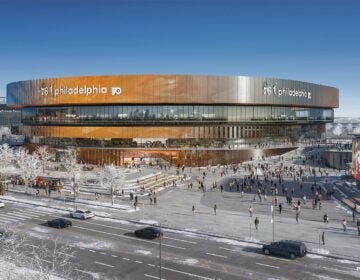 south-philadelphia-arena-rendering-090826-02 A rendering shows the design of the proposed new 76ers and Flyers arena in the South Philadelphia sports complex