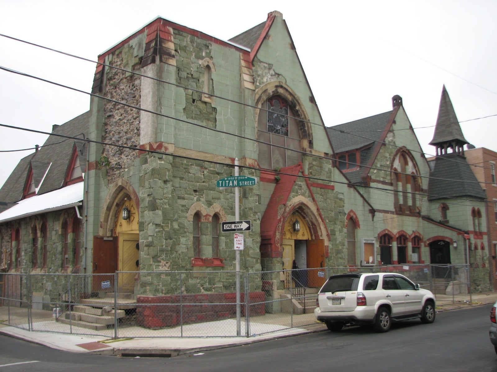 The church at 1253 S. 19th St. is an outstanding example of Furness & Hewitt design, with a distinctive serpentine façade.