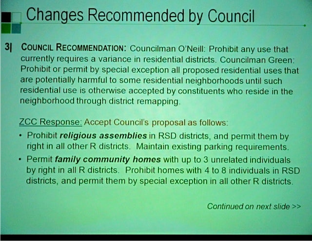 A  new zoning code is going to happen ... if we can agree on methadone, sky plane ... council prerogative