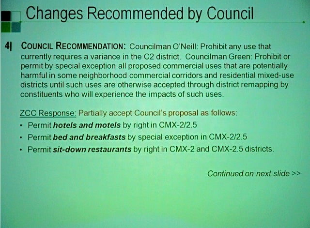 A  new zoning code is going to happen ... if we can agree on methadone, sky plane ... council prerogative